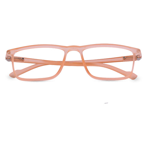 Vogily Eyewear - Zero Power Blue Cut Computer Glasses | Anti Glare, Lightweight & Blocks Harmful Rays | UV Protection Specs | Men & Women | Medium | Rectangular, Persian Orange - TR 1350