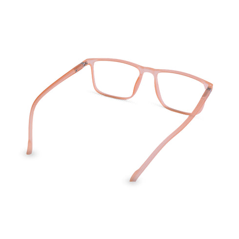 Vogily Eyewear - Zero Power Blue Cut Computer Glasses | Anti Glare, Lightweight & Blocks Harmful Rays | UV Protection Specs | Men & Women | Medium | Rectangular, Persian Orange - TR 1350