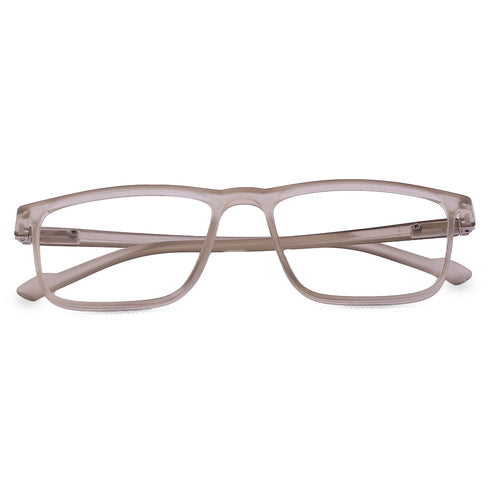 Vogily Eyewear - Zero Power Blue Cut Computer Glasses | Anti Glare, Lightweight & Blocks Harmful Rays | UV Protection Specs | Men & Women | Medium | Rectangular, Cinereous - TR 1350