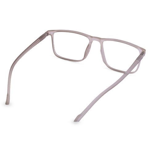 Vogily Eyewear - Zero Power Blue Cut Computer Glasses | Anti Glare, Lightweight & Blocks Harmful Rays | UV Protection Specs | Men & Women | Medium | Rectangular, Cinereous - TR 1350