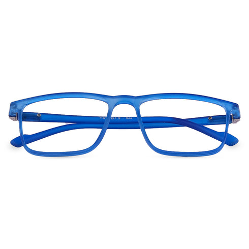 Vogily Eyewear - Zero Power Blue Cut Computer Glasses | Anti Glare, Lightweight & Blocks Harmful Rays | UV Protection Specs | Men & Women | Medium | Rectangular, Blue - TR 1350