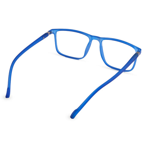 Vogily Eyewear - Zero Power Blue Cut Computer Glasses | Anti Glare, Lightweight & Blocks Harmful Rays | UV Protection Specs | Men & Women | Medium | Rectangular, Blue - TR 1350