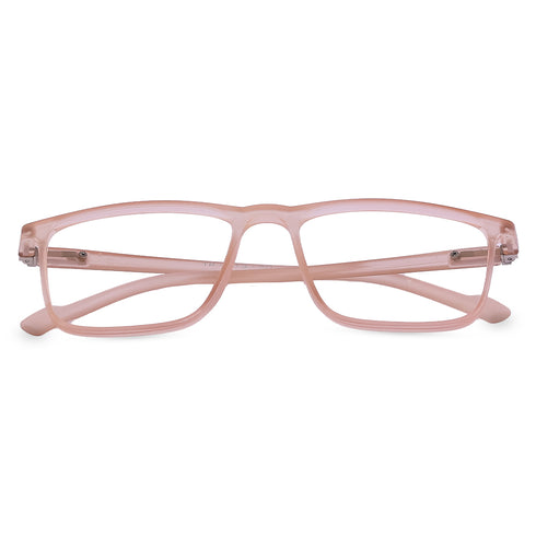 Vogily Eyewear - Zero Power Blue Cut Computer Glasses | Anti Glare, Lightweight & Blocks Harmful Rays | UV Protection Specs | Men & Women | Medium | Rectangular, Oriental Pink - TR 1350