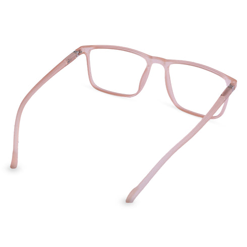 Vogily Eyewear - Zero Power Blue Cut Computer Glasses | Anti Glare, Lightweight & Blocks Harmful Rays | UV Protection Specs | Men & Women | Medium | Rectangular, Oriental Pink - TR 1350