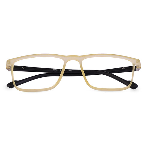 Vogily Eyewear - Zero Power Blue Cut Computer Glasses | Anti Glare, Lightweight & Blocks Harmful Rays | UV Protection Specs | Men & Women | Medium | Rectangular, Yellow & Black - TR 1650