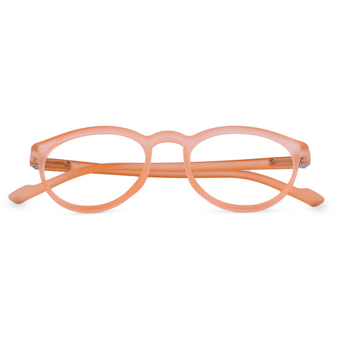 Vogily Eyewear - Zero Power Blue Cut Computer Glasses | Anti Glare, Lightweight & Blocks Harmful Rays | UV Protection Specs | Men & Women | Medium | Round, Persian Orange - TR 0146