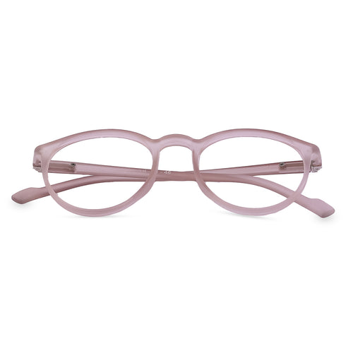 Vogily Eyewear - Zero Power Blue Cut Computer Glasses | Anti Glare, Lightweight & Blocks Harmful Rays | UV Protection Specs | Men & Women | Medium | Round, Rosy Brown - TR 0146