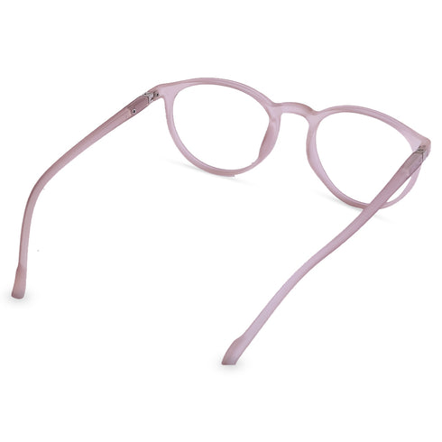 Vogily Eyewear - Zero Power Blue Cut Computer Glasses | Anti Glare, Lightweight & Blocks Harmful Rays | UV Protection Specs | Men & Women | Medium | Round, Rosy Brown - TR 0146