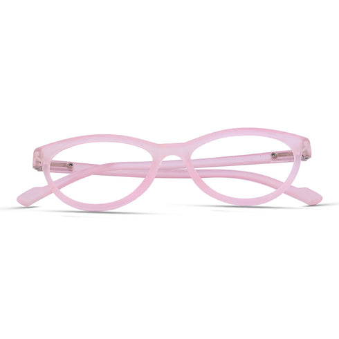 Vogily Eyewear - Zero Power Blue Cut Computer Glasses | Anti Glare, Lightweight & Blocks Harmful Rays | UV Protection Specs | Men & Women | Medium | Oval, Light Pink - TR 0646