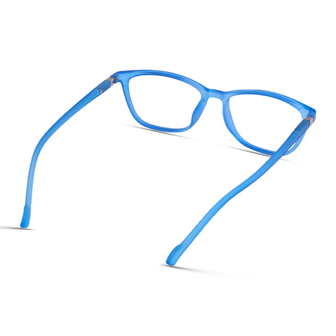 Vogily Eyewear - Zero Power Blue Cut Computer Glasses | Anti Glare, Lightweight & Blocks Harmful Rays | UV Protection Specs | Men & Women | Medium | Blue - TR 0446