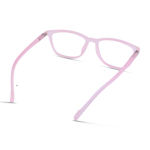 Vogily Eyewear - Zero Power Blue Cut Computer Glasses | Anti Glare, Lightweight & Blocks Harmful Rays | UV Protection Specs | Men & Women | Medium | Light Pink - TR 0446