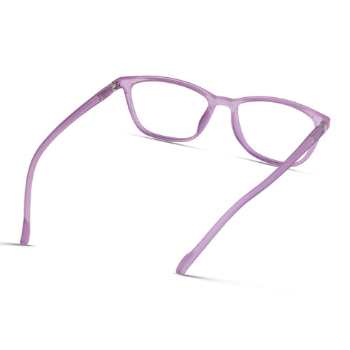 Vogily Eyewear - Zero Power Blue Cut Computer Glasses | Anti Glare, Lightweight & Blocks Harmful Rays | UV Protection Specs | Men & Women | Medium | Purple - TR 0446