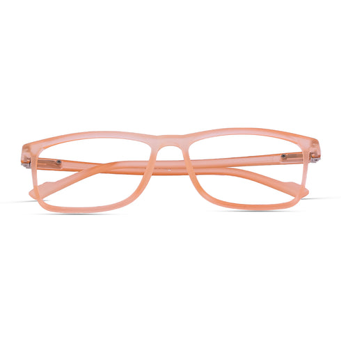 Vogily Eyewear - Zero Power Blue Cut Computer Glasses | Anti Glare, Lightweight & Blocks Harmful Rays | UV Protection Specs | Men & Women | Medium | Rectangular, Persian Orange - TR 1650