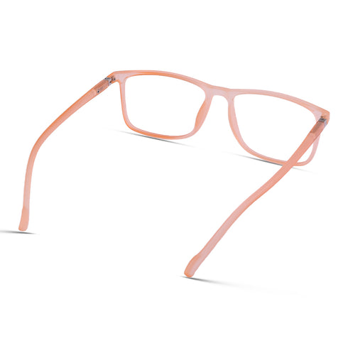 Vogily Eyewear - Zero Power Blue Cut Computer Glasses | Anti Glare, Lightweight & Blocks Harmful Rays | UV Protection Specs | Men & Women | Medium | Rectangular, Persian Orange - TR 1650