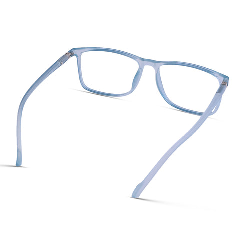 Vogily Eyewear - Zero Power Blue Cut Computer Glasses | Anti Glare, Lightweight & Blocks Harmful Rays | UV Protection Specs | Men & Women | Medium | Rectangular, Light Blue - TR 1650