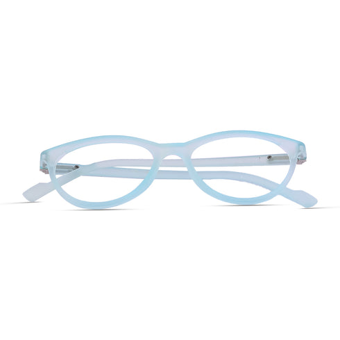 Vogily Eyewear - Zero Power Blue Cut Computer Glasses | Anti Glare, Lightweight & Blocks Harmful Rays | UV Protection Specs | Men & Women | Medium | Oval, Bluish Cyan - TR 0646