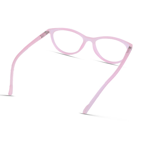 Vogily Eyewear - Zero Power Blue Cut Computer Glasses | Anti Glare, Lightweight & Blocks Harmful Rays | UV Protection Specs | Men & Women | Medium | Oval, Light Pink - TR 0646