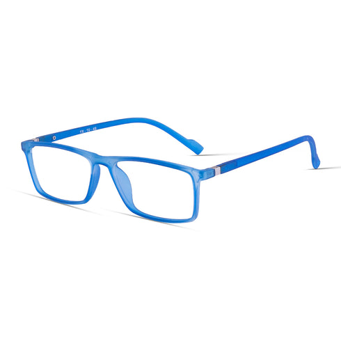 Vogily Eyewear - Zero Power Blue Cut Computer Glasses | Anti Glare, Lightweight & Blocks Harmful Rays | UV Protection Specs | Men & Women | Medium | Rectangular, Blue - TR 1048