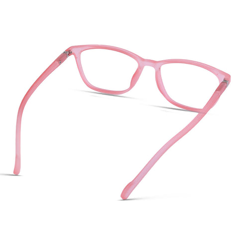 Vogily Eyewear - Zero Power Blue Cut Computer Glasses | Anti Glare, Lightweight & Blocks Harmful Rays | UV Protection Specs | Men & Women | Medium | Pink - TR 0446