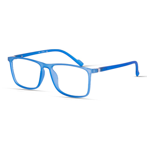Vogily Eyewear - Zero Power Blue Cut Computer Glasses | Anti Glare, Lightweight & Blocks Harmful Rays | UV Protection Specs | Men & Women | Medium | Rectangular, Blue - TR 1350
