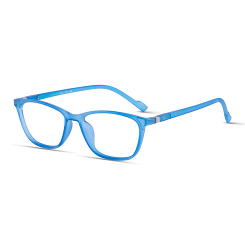 Vogily Eyewear - Zero Power Blue Cut Computer Glasses | Anti Glare, Lightweight & Blocks Harmful Rays | UV Protection Specs | Men & Women | Medium | Blue - TR 0446