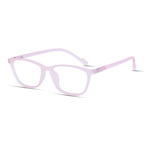 Vogily Eyewear - Zero Power Blue Cut Computer Glasses | Anti Glare, Lightweight & Blocks Harmful Rays | UV Protection Specs | Men & Women | Medium | Light Pink - TR 0446