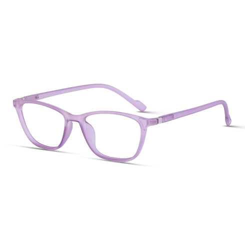 Vogily Eyewear - Zero Power Blue Cut Computer Glasses | Anti Glare, Lightweight & Blocks Harmful Rays | UV Protection Specs | Men & Women | Medium | Purple - TR 0446