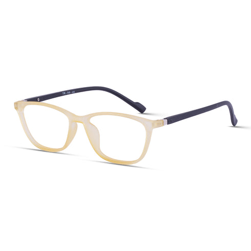 Vogily Eyewear - Zero Power Blue Cut Computer Glasses | Anti Glare, Lightweight & Blocks Harmful Rays | UV Protection Specs | Men & Women | Medium | Round, Yellow & Black - TR 0446