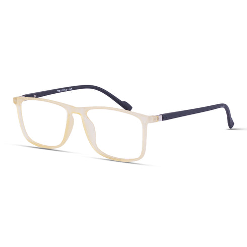 Vogily Eyewear - Zero Power Blue Cut Computer Glasses | Anti Glare, Lightweight & Blocks Harmful Rays | UV Protection Specs | Men & Women | Medium | Rectangular, Yellow & Black - TR 1650
