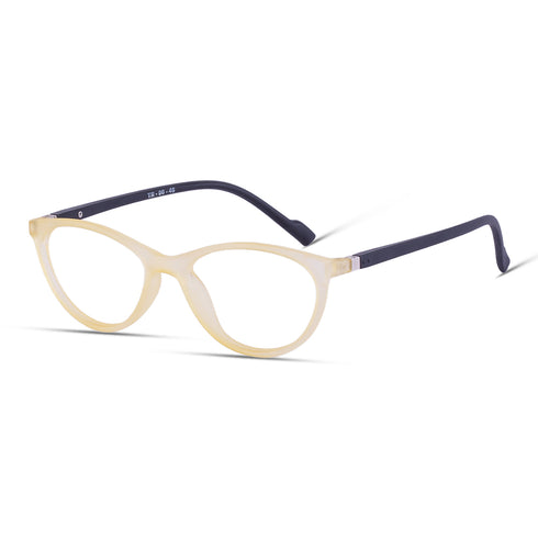 Vogily Eyewear - Zero Power Blue Cut Computer Glasses | Anti Glare, Lightweight & Blocks Harmful Rays | UV Protection Specs | Men & Women | Medium | Oval, Yellow & Black - TR 0646