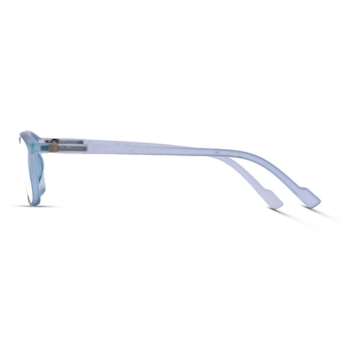Vogily Eyewear - Zero Power Blue Cut Computer Glasses | Anti Glare, Lightweight & Blocks Harmful Rays | UV Protection Specs | Men & Women | Medium | Rectangular, Cloudy Blue - TR 1048