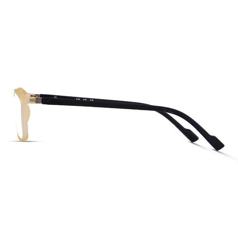 Vogily Eyewear - Zero Power Blue Cut Computer Glasses | Anti Glare, Lightweight & Blocks Harmful Rays | UV Protection Specs | Men & Women | Medium | Rectangular, Yellow & White - TR 1048