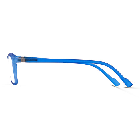 Vogily Eyewear - Zero Power Blue Cut Computer Glasses | Anti Glare, Lightweight & Blocks Harmful Rays | UV Protection Specs | Men & Women | Medium | Rectangular, Blue - TR 1048