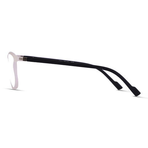 Vogily Eyewear - Zero Power Blue Cut Computer Glasses | Anti Glare, Lightweight & Blocks Harmful Rays | UV Protection Specs | Men & Women | Medium | Rectangular, White & Black - TR 1350