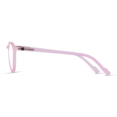Vogily Eyewear - Zero Power Blue Cut Computer Glasses | Anti Glare, Lightweight & Blocks Harmful Rays | UV Protection Specs | Men & Women | Medium | Round, Pink - TR 0146