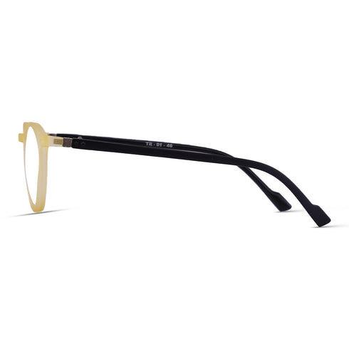 Vogily Eyewear - Zero Power Blue Cut Computer Glasses | Anti Glare, Lightweight & Blocks Harmful Rays | UV Protection Specs | Men & Women | Medium | Round, Cream & Black - TR 0146