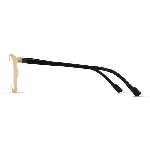 Vogily Eyewear - Zero Power Blue Cut Computer Glasses | Anti Glare, Lightweight & Blocks Harmful Rays | UV Protection Specs | Men & Women | Medium | Rectangular, Yellow & Black - TR 1650