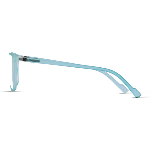 Vogily Eyewear - Zero Power Blue Cut Computer Glasses | Anti Glare, Lightweight & Blocks Harmful Rays | UV Protection Specs | Men & Women | Medium | Rectangular, Cyan - TR 1650