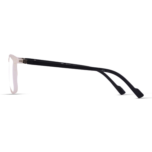 Vogily Eyewear - Zero Power Blue Cut Computer Glasses | Anti Glare, Lightweight & Blocks Harmful Rays | UV Protection Specs | Men & Women | Medium | Rectangular, White & Black - TR 1650