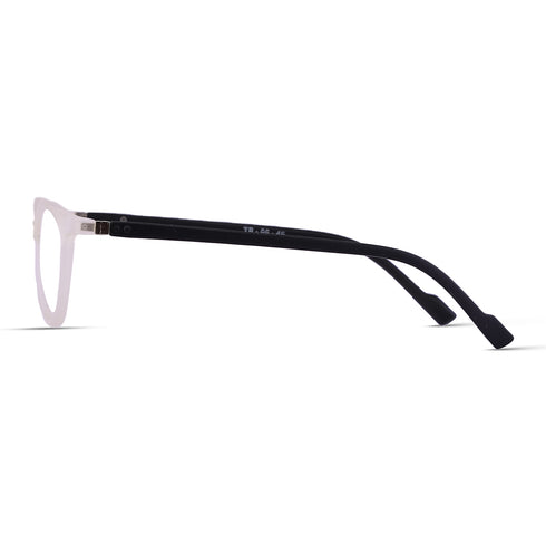 Vogily Eyewear - Zero Power Blue Cut Computer Glasses | Anti Glare, Lightweight & Blocks Harmful Rays | UV Protection Specs | Men & Women | Medium | Oval, White & Black - TR 0646