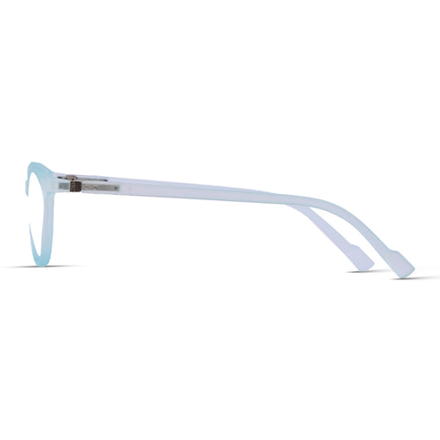 Vogily Eyewear - Zero Power Blue Cut Computer Glasses | Anti Glare, Lightweight & Blocks Harmful Rays | UV Protection Specs | Men & Women | Medium | Oval, Bluish Cyan - TR 0646
