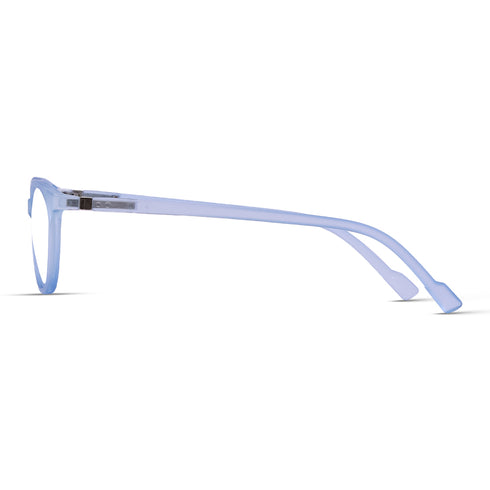Vogily Eyewear - Zero Power Blue Cut Computer Glasses | Anti Glare, Lightweight & Blocks Harmful Rays | UV Protection Specs | Men & Women | Medium | Moonstone Blue - TR 0446