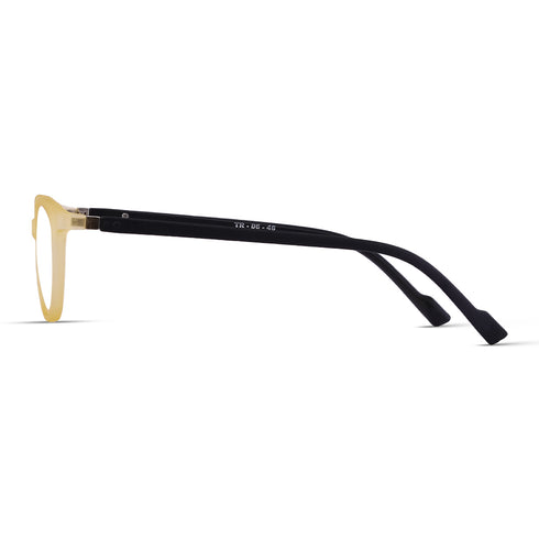 Vogily Eyewear - Zero Power Blue Cut Computer Glasses | Anti Glare, Lightweight & Blocks Harmful Rays | UV Protection Specs | Men & Women | Medium | Oval, Yellow & Black - TR 0646