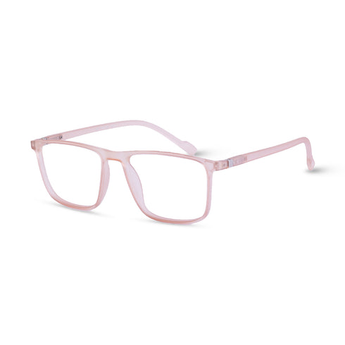 Vogily Eyewear - Zero Power Blue Cut Computer Glasses | Anti Glare, Lightweight & Blocks Harmful Rays | UV Protection Specs | Men & Women | Medium | Rectangular, Oriental Pink - TR 1350