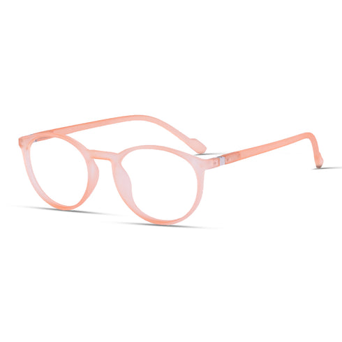 Vogily Eyewear - Zero Power Blue Cut Computer Glasses | Anti Glare, Lightweight & Blocks Harmful Rays | UV Protection Specs | Men & Women | Medium | Round, Persian Orange - TR 0146