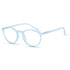 Vogily Eyewear - Zero Power Blue Cut Computer Glasses | Anti Glare, Lightweight & Blocks Harmful Rays | UV Protection Specs | Men & Women | Medium | Round, Bluish Cyan - TR 0146