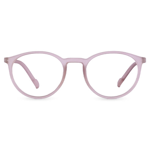 Vogily Eyewear - Zero Power Blue Cut Computer Glasses | Anti Glare, Lightweight & Blocks Harmful Rays | UV Protection Specs | Men & Women | Medium | Round, Rosy Brown - TR 0146