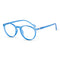 Vogily Eyewear - Zero Power Blue Cut Computer Glasses | Anti Glare, Lightweight & Blocks Harmful Rays | UV Protection Specs | Men & Women | Medium | Round, Blue - TR 0146