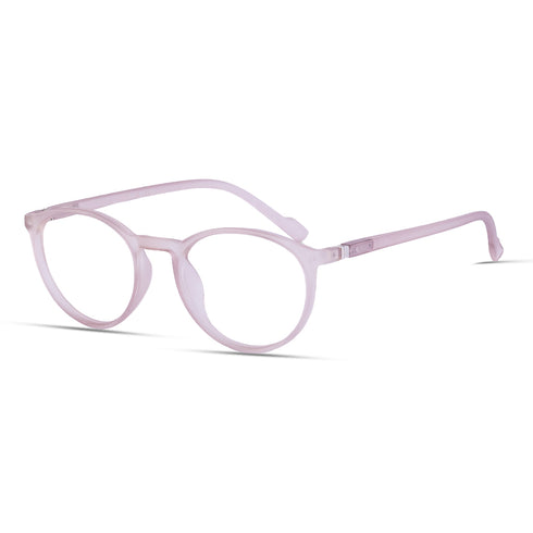 Vogily Eyewear - Zero Power Blue Cut Computer Glasses | Anti Glare, Lightweight & Blocks Harmful Rays | UV Protection Specs | Men & Women | Medium | Round, Rosy Brown - TR 0146