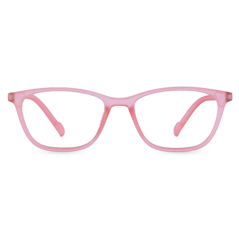 Vogily Eyewear - Zero Power Blue Cut Computer Glasses | Anti Glare, Lightweight & Blocks Harmful Rays | UV Protection Specs | Men & Women | Medium | Pink - TR 0446